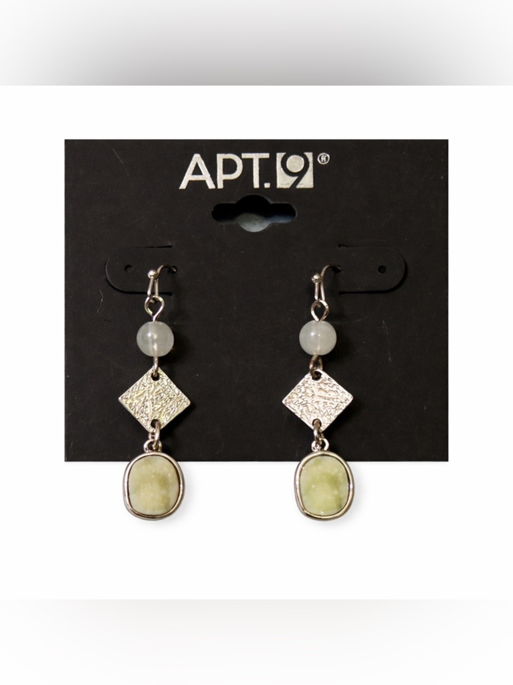 Kohl's Silver-Tone Earrings with Pale Green Drops 💕 4x15$